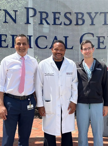 From right to left: PPMC’s Serge Gajic, MD, MHQS, associate medical director of Respiratory Care Services; Huey Pigford, RRT, associate director of Respiratory Care Services; and Arshad A. Wani, MD, director of the Medical ICU and medical director of Respiratory Care Services.